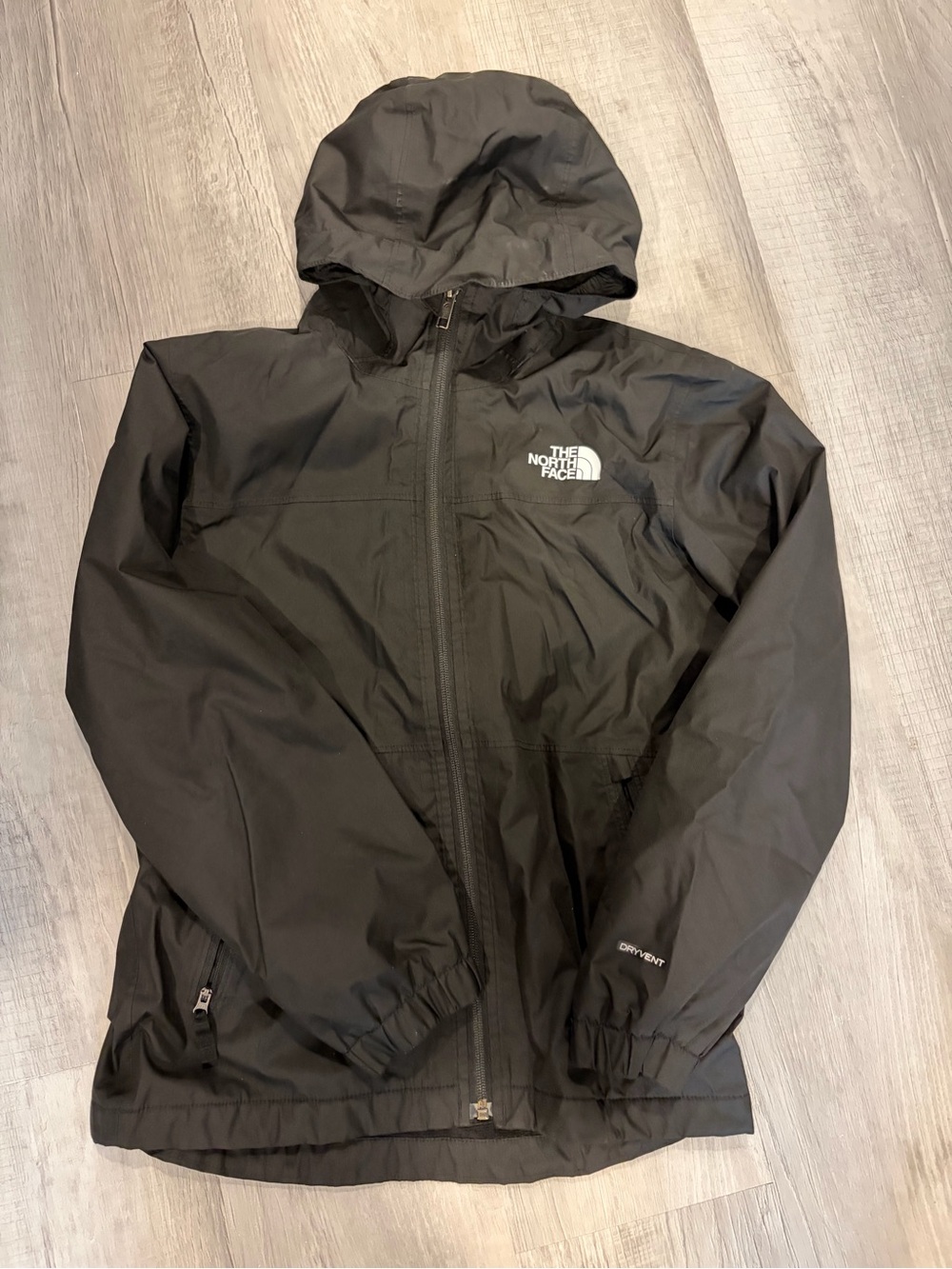 The North Face Black Kids waterproof Hooded fleece inside Jacket